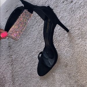 Rhinestone Ankle Strap Stilettos